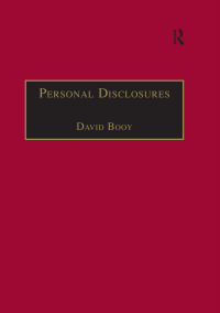 Imagen de portada: Personal Disclosures 1st edition 9780754601210