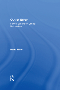 Cover image: Out of Error 1st edition 9781138251786