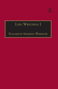 Cover image: Life Writings I 1st edition 9780754602088