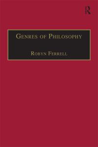 Imagen de portada: Genres of Philosophy 1st edition 9780754604211