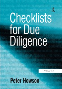 Imagen de portada: Checklists for Due Diligence 1st edition 9780566088629