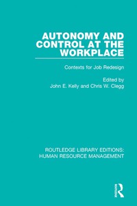 Imagen de portada: Autonomy and Control at the Workplace 1st edition 9781138289109