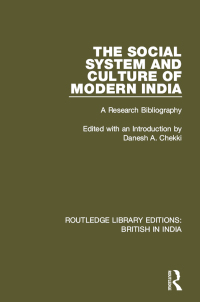Cover image: The Social System and Culture of Modern India 1st edition 9781138284067
