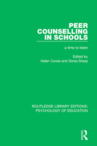 Cover image: Peer Counselling in Schools 1st edition 9781138280069