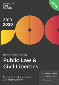 Cover image: Core Statutes on Public Law & Civil Liberties 2019-20 4th edition 9781352006605