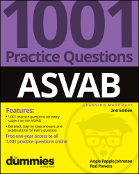 Imagen de portada: ASVAB: 1001 Practice Questions For Dummies (  Online Practice) 2nd edition 9781394174249