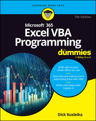 Imagen de portada: Microsoft 365 Excel VBA Programming For Dummies 7th edition 9781394292394