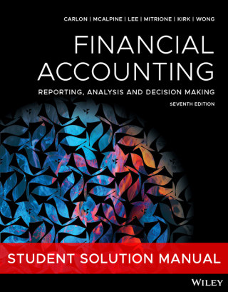 Cover image: Student solution manual: Financial accounting: Reporting, analysis and decision making 7th edition 9781394328154