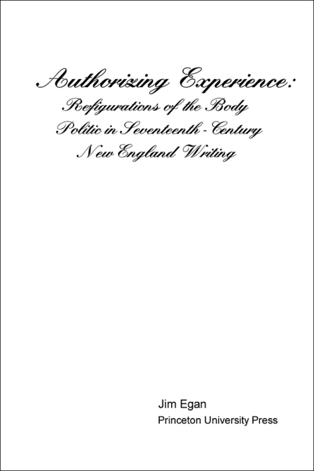 Authorizing Experience (eBook)