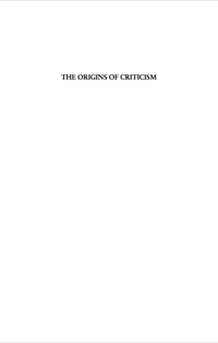 表紙画像: The Origins of Criticism 9780691074856