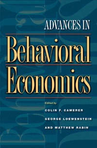 صورة الغلاف: Advances in Behavioral Economics 9780691116815