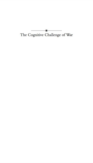 Cover image: The Cognitive Challenge of War 9780691135816