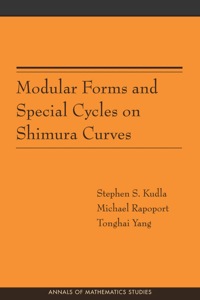 Cover image: Modular Forms and Special Cycles on Shimura Curves. (AM-161) 9780691125503