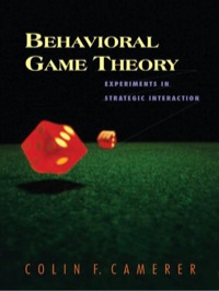 Cover image: Behavioral Game Theory 9780691090399