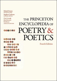 Cover image: The Princeton Encyclopedia of Poetry and Poetics 4th edition 9780691133348