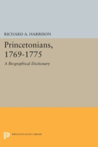 Cover image: Princetonians, 1769-1775 9780691046754