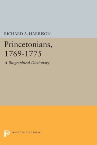Titelbild: Princetonians, 1769-1775 9780691046754