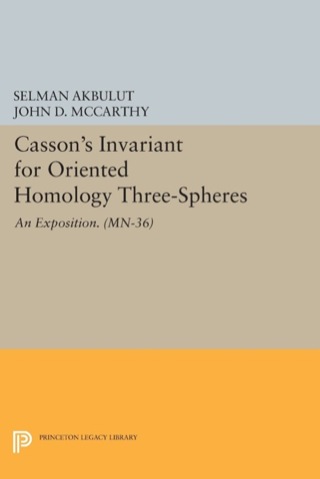 Imagen de portada: Casson's Invariant for Oriented Homology Three-Spheres 9780691607511
