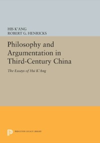 Omslagafbeelding: Philosophy and Argumentation in Third-Century China 9780691053783