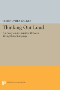 Cover image: Thinking Out Loud 9780691034003