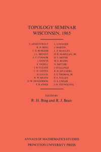Titelbild: Topology Seminar Wisconsin, 1965. (AM-60), Volume 60 9780691080567