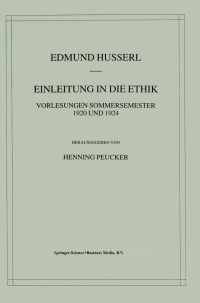 صورة الغلاف: Einleitung in die Ethik 9781402019944