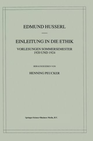 Cover image: Einleitung in die Ethik 9781402019944