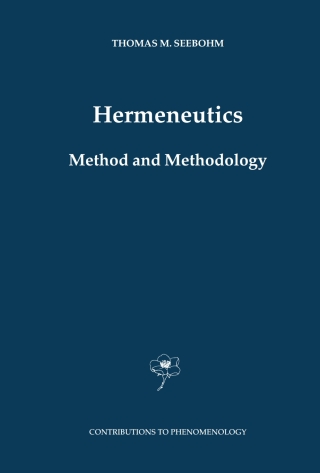 Cover image: Hermeneutics. Method and Methodology 9781402026171