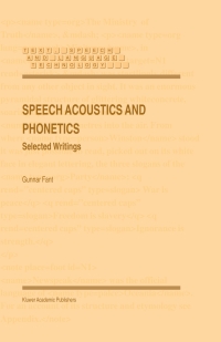 Cover image: Speech Acoustics and Phonetics 9781402023736