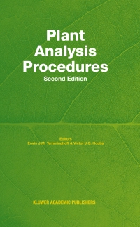 Cover image: Plant Analysis Procedures 2nd edition 9781402027697