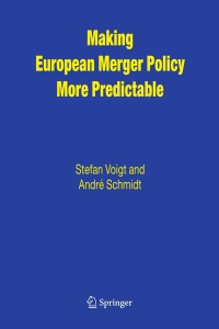 Cover image: Making European Merger Policy More Predictable 9781441952639