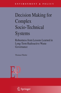 Imagen de portada: Decision Making for Complex Socio-Technical Systems 9781402034800
