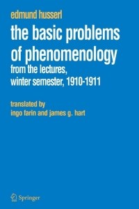 Cover image: The Basic Problems of Phenomenology 9781402037887