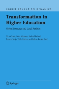 Cover image: Transformation in Higher Education 1st edition 9781402040054
