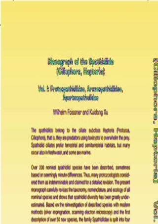Cover image: Monograph of the Spathidiida (Ciliophora, Haptoria) 9781402042102