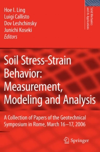 Titelbild: Soil Stress-Strain Behavior: Measurement, Modeling and Analysis 9781402061455