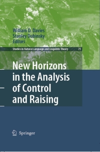 Immagine di copertina: New Horizons in the Analysis of Control and Raising 1st edition 9781402061752