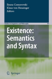 Omslagafbeelding: Existence: Semantics and Syntax 1st edition 9781402061967