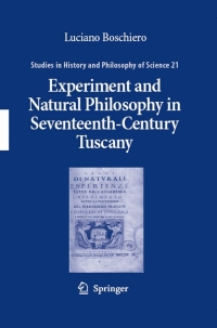 Immagine di copertina: Experiment and Natural Philosophy in Seventeenth-Century Tuscany 9789048175819