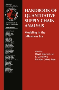 Imagen de portada: Handbook of Quantitative Supply Chain Analysis 1st edition 9781475710748