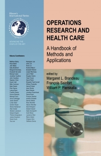 Immagine di copertina: Operations Research and Health Care 1st edition 9781402076299