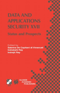 Cover image: Data and Applications Security XVII 1st edition 9781402080692