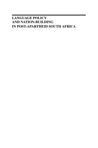 Titelbild: Language Policy and Nation-Building in Post-Apartheid South Africa 9789048180189