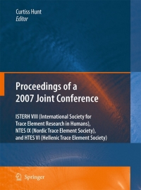 Imagen de portada: Proceedings of the VIIIth Conference of the International Society for Trace Element Research in Humans (ISTERH), the IXth Conference of the Nordic Trace Element Society (NTES), and the VIth Conference of the Hellenic Trace Element Society (HTES), 200 1st edition 9781402090554