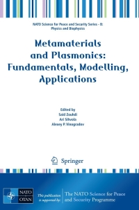 صورة الغلاف: Metamaterials and Plasmonics: Fundamentals, Modelling, Applications 1st edition 9781402094064