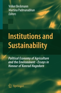 Cover image: Institutions and Sustainability 1st edition 9781402096891