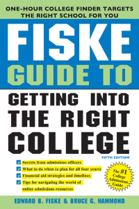 صورة الغلاف: Fiske Guide to Getting Into the Right College 5th edition 9781402295799