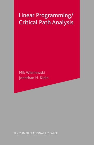 Cover image: Critical Path Analysis and Linear Programming 1st edition 9780333763544