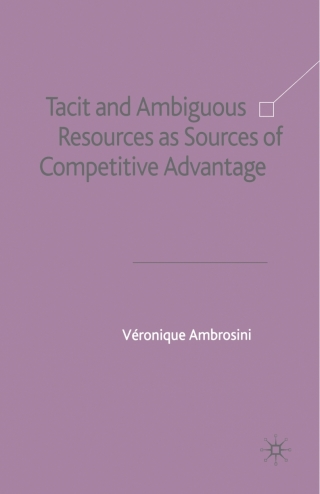 Cover image: Tacit and Ambiguous Resources as Sources of Competitive Advantage 9781403905758