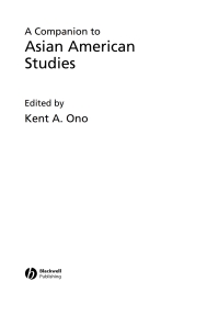 صورة الغلاف: A Companion to Asian American Studies 1st edition 9781405115940